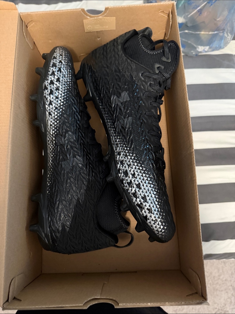 Under Armour Black and White Gradient Football Cleats